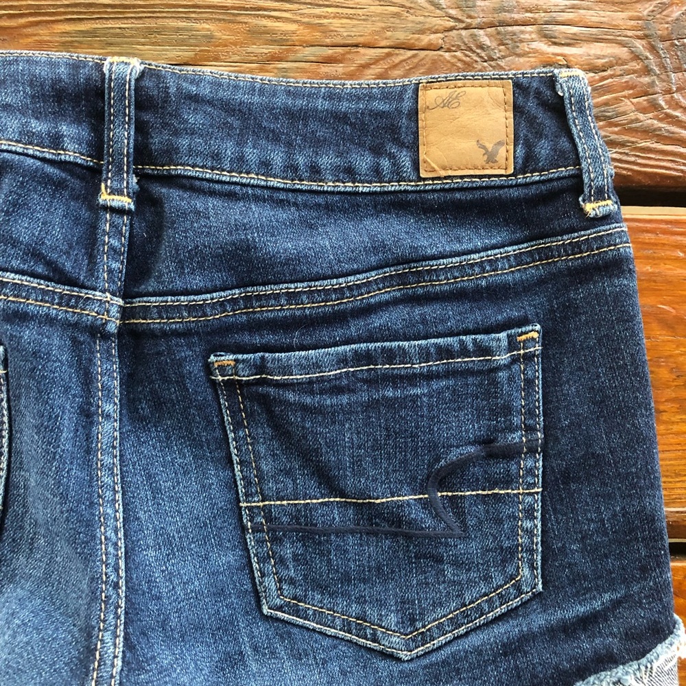 AEO Stretch Denim Raw Edge Hem Jean Shorts, 2 - Picture 5 of 8